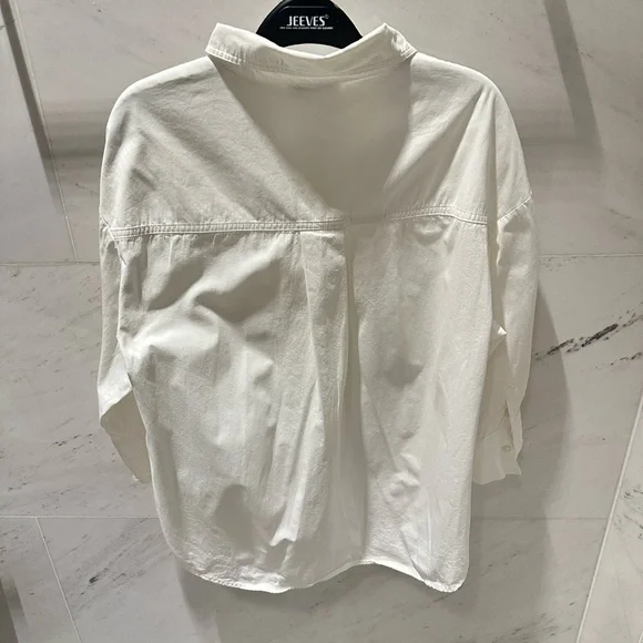 Anine Bing Mika White Cotton Button-Up Shirt XS EUC - Picture 9 of 11